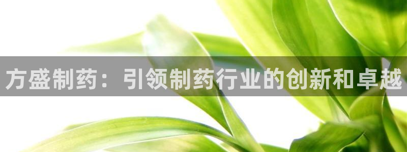 老哥吧九游会：方盛制药：引领制药行业的创新和卓越