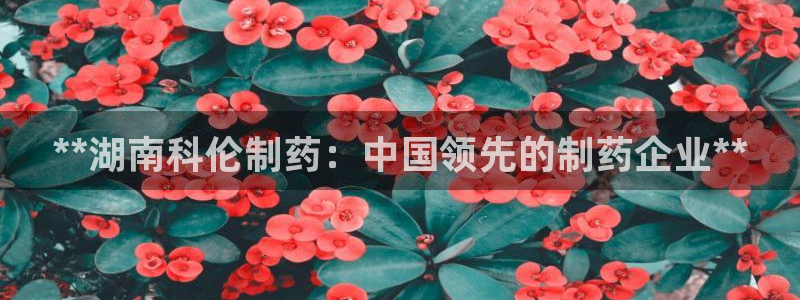 九游老哥俱乐部官网登录：**湖南科伦制药：中国领先的制药企业**
