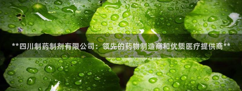 老哥俱乐部是干什么的啊：**四川制药制剂有限公司：领先的药物制造商和优质医疗提供商**