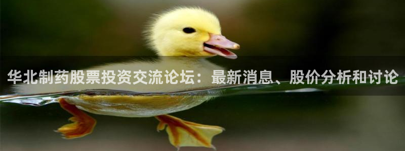 老哥吧九游会：华北制药股票投资交流论坛：最新消息、股价分析和讨论