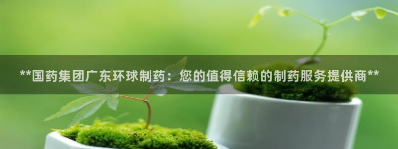 九游会老哥俱乐部交流社区：**国药集团广东环球制药：您的值得信赖的制药服务提供商**