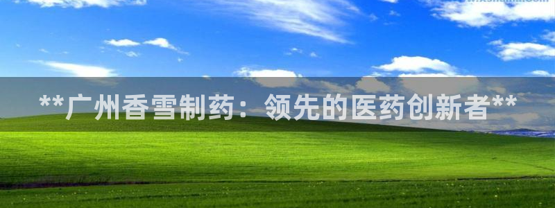 九游老哥俱乐部官网登录网址：**广州香雪制药：领先的医药创新者**