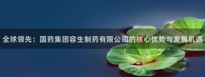 老哥吧九游会：全球领先：国药集团容生制药有限公司的核心优势与发展机遇