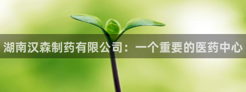 九游会老哥俱乐部官方网站：湖南汉森制药有限公司：一个重要的医药中心