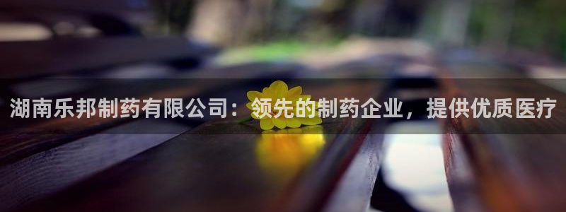 九游会老哥俱乐部官方网站：湖南乐邦制药有限公司：领先的制药企业，提供优质医疗